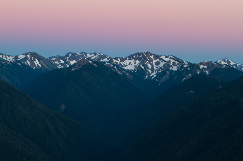 Olympic Mountains At Sunset