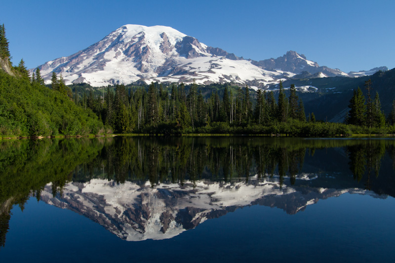 Mount Rainier Reflected In Bench Lake