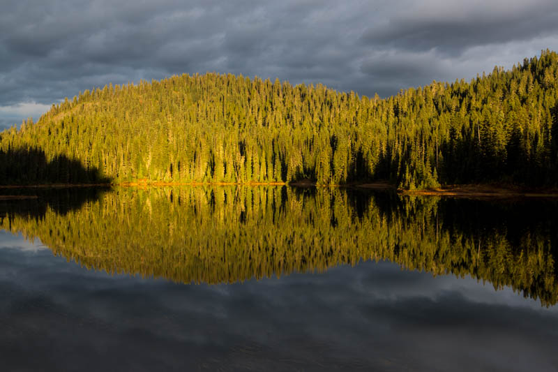 Clouds And Trees Reflected In Reflection Lake